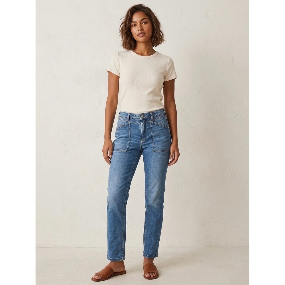 Pilcro and the Letterpress Anthropologie Slim Boyfriend Patch Pocket Jeans 27